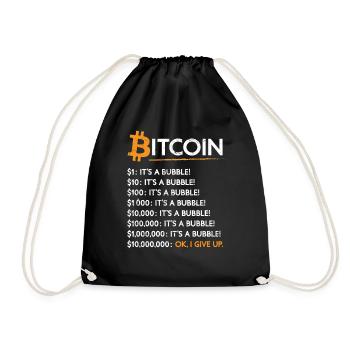 Bitcoin Crypto Bubble Bitcoin It'S - Drawstring Bag - black - Front