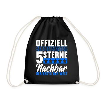 Nachbar Nachbarschaft Nachbarn - Turnbeutel - Schwarz - Vorne