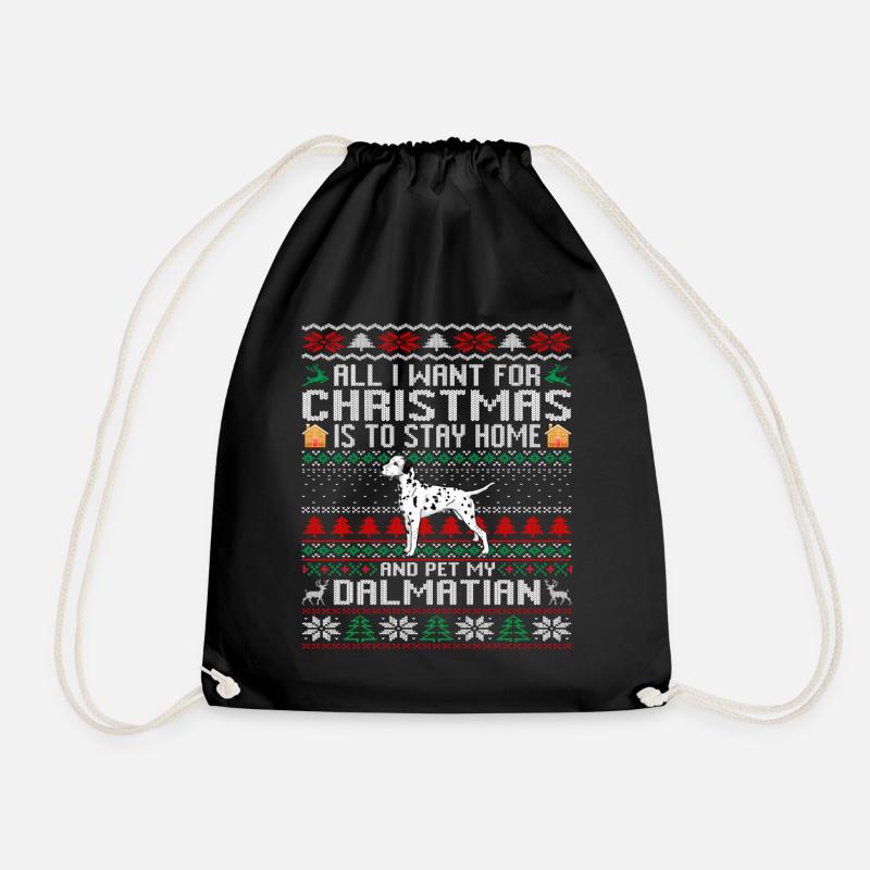 Hässlicher Weihnachtspullover Alles was ich zu Weihnachten will - Turnbeutel - Schwarz