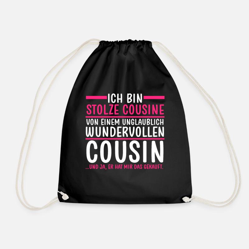 Cousine und Cousin - Turnbeutel - Schwarz