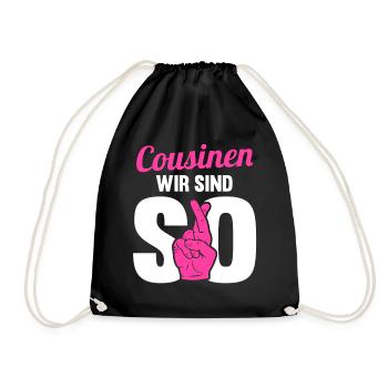 Cousine Cousinen - Turnbeutel - Schwarz - Vorne