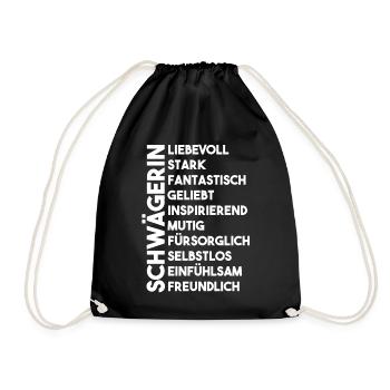 Schwägerin - Turnbeutel - Schwarz - Vorne