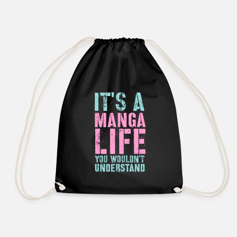 Manga Geschenk - Turnbeutel - Schwarz