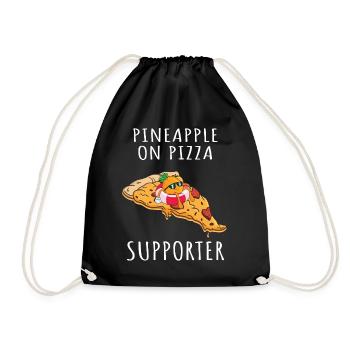 Pizza Hawaii Ananas Pizza Essen - Turnbeutel - Schwarz - Vorne