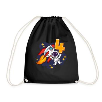 4 ans Jeune astronaute dans l’espace 4ème anniversaire - Sac de sport léger - noir - Devant