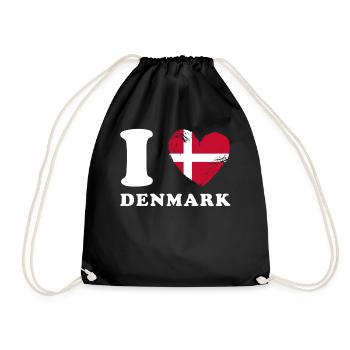 Dänemark J’aime le Danemark - Sac de sport léger - noir - Devant