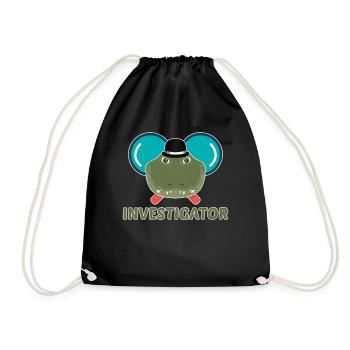 Investigator - Alligator Crocodile Reptiles - Drawstring Bag - black - Front