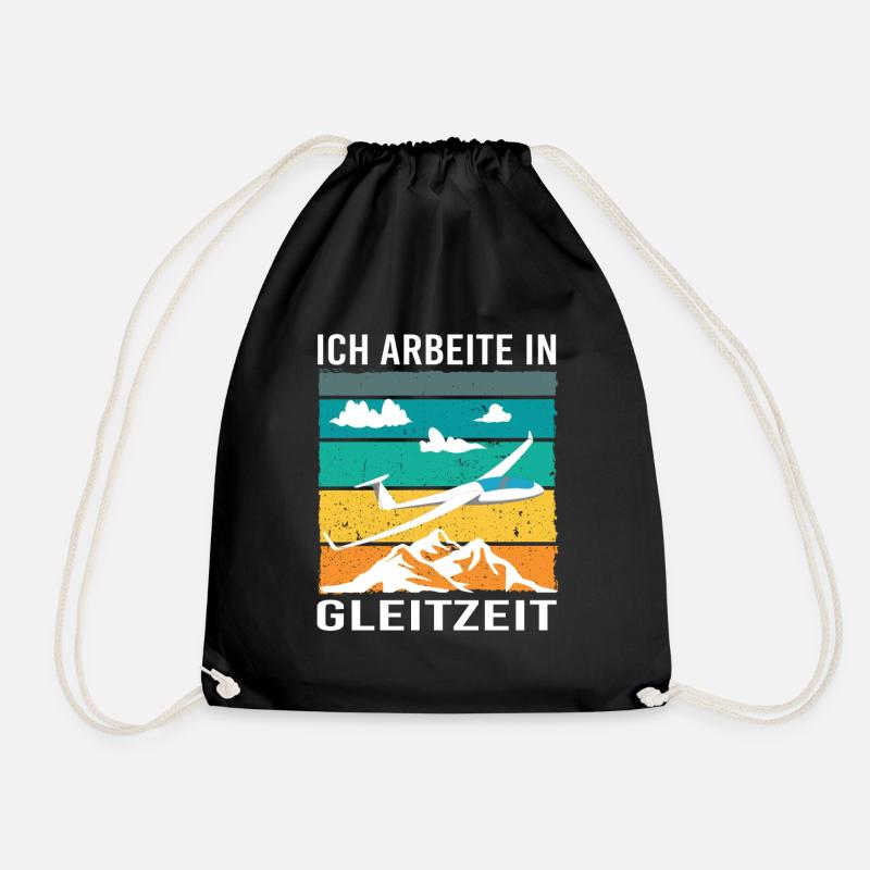 Ich arbeite in Gleitzeit - Turnbeutel - Schwarz