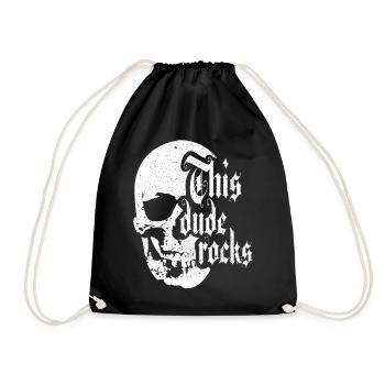 Rock Metal Punk Totenkopf Rocker Musik - Turnbeutel - Schwarz - Vorne