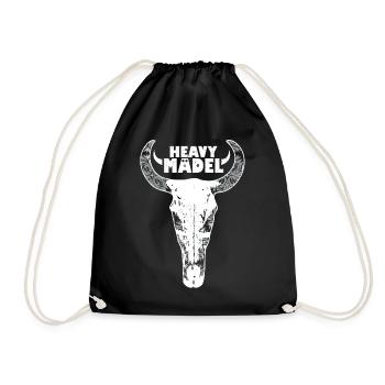 Heavy Mädel Metal Punk Rock Rockerin - Turnbeutel - Schwarz - Vorne