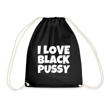 J’adore la chatte noire - Dicton drôle - Sac de sport léger - noir - Devant