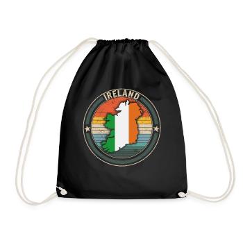 Ireland Flag Shirt, Ireland Gift, Irish Pride, - Drawstring Bag - black - Front