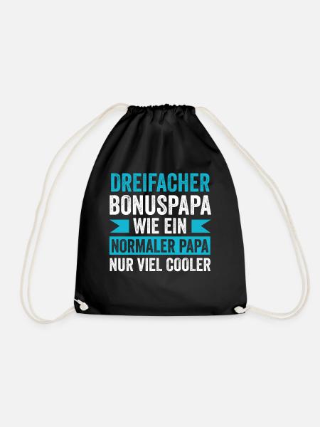 Dreifacher Bonuspapa - Turnbeutel - Schwarz