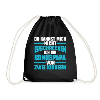 Bonuspapa von drei Kindern - Turnbeutel - Schwarz - Vorne