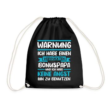 Verrückte Bonuspapa - Turnbeutel - Schwarz - Vorne