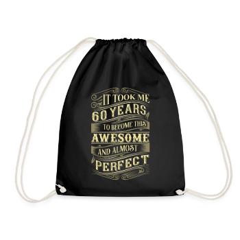 60th birthday 60 years - Drawstring Bag - black - Front