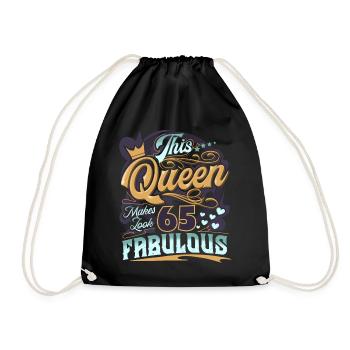 65ème anniversaire 65 ans Femmes Femmes Reine - Sac de sport léger - noir - Devant
