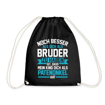 Bruder Patenonkel - Turnbeutel - Schwarz - Vorne