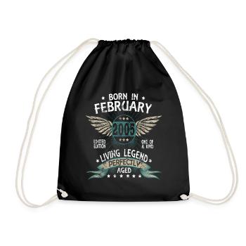 Legends Born in February 2005 - Turnbeutel - Schwarz - Vorne