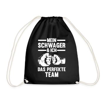 Mein Schwager und ich das perfekte Team - Turnbeutel - Schwarz - Vorne