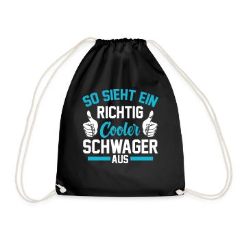 Cooler Schwager - Turnbeutel - Schwarz - Vorne