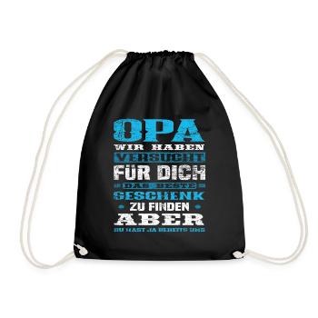 Opa Enkelkinder Geschenk - Turnbeutel - Schwarz - Vorne