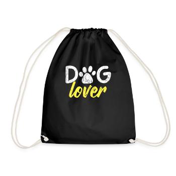 Dog lover - Drawstring Bag - black - Front
