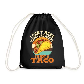 Tacos Taco Mexikanisch Fast Food Geschenk - Turnbeutel - Schwarz - Vorne
