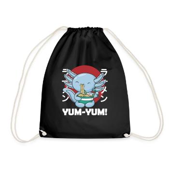 Japonais Axolotl Ramen kawaii Nouilles Axolotls - Sac de sport léger - noir - Devant