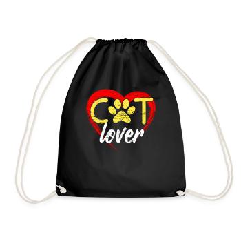 Cat lovers - Drawstring Bag - black - Front