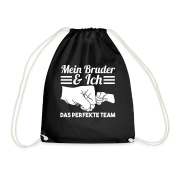 Bruder und ich das perfekte Team - Turnbeutel - Schwarz - Vorne
