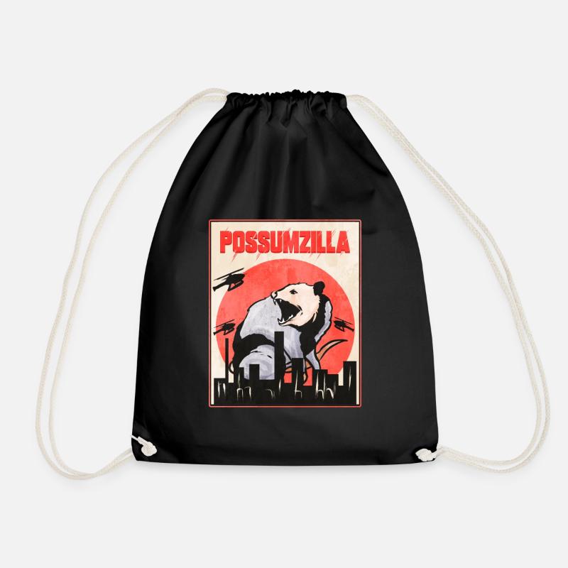 Possumzilla - Lustiges Trash Gang Opossum - Turnbeutel - Schwarz