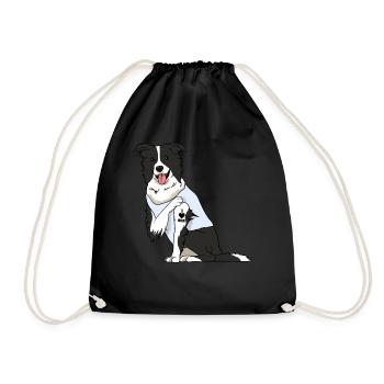 J’aime maman Tatouage Border Collie Chien Fête des mères - Sac de sport léger - noir - Devant