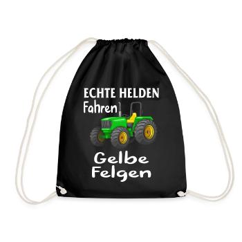Echte Helden fahren gelbe Felgen, - Turnbeutel - Schwarz - Vorne
