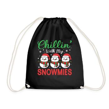 Chillin avec mes snowmies Drôle de Noël - Sac de sport léger - noir - Devant