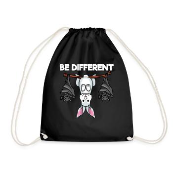 Soyez différent Lapin Lapin avec des chauves-souris - Sac de sport léger - noir - Devant