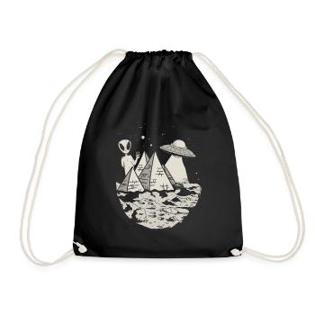 Ancient astronaut design for an alien theorate - Drawstring Bag - black - Front