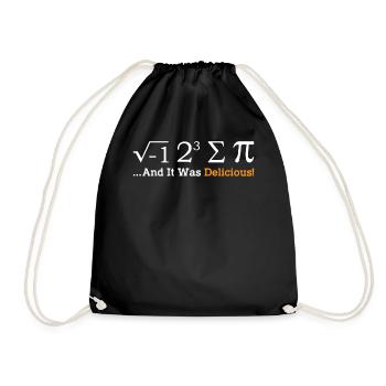 I Ate Some Pie And It Was Delicious Math - Drawstring Bag - black - Front
