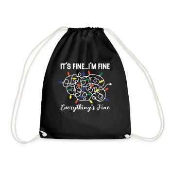 It's Fine I'm Fine Everything Is Fine Christmas Li - Drawstring Bag - black - Front