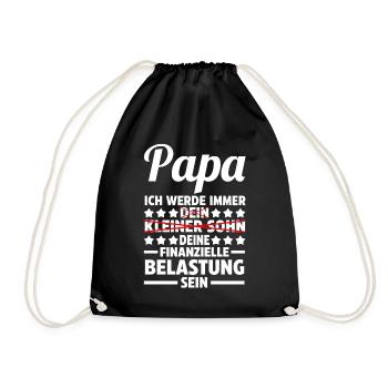 Papa Vater Sohn - Turnbeutel - Schwarz - Vorne