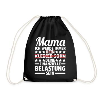 Mama Mutter Sohn - Turnbeutel - Schwarz - Vorne