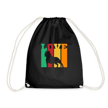 American Bully Pitbull Bulldog Gift - Drawstring Bag - black - Front