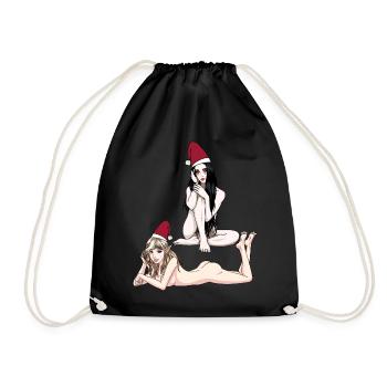 Sexy Christmas nackte Elfe Vampir Mädchen Fantasy - Turnbeutel - Schwarz - Vorne