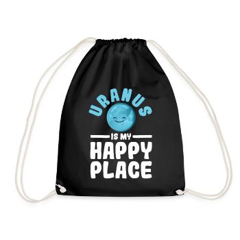 Uranus est mon endroit heureux - Uranus Planet Space - Sac de sport léger - noir - Devant