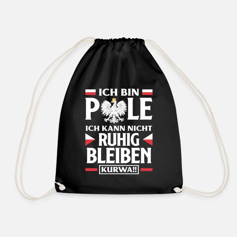 Ich Bin Pole Polen - Turnbeutel - Schwarz