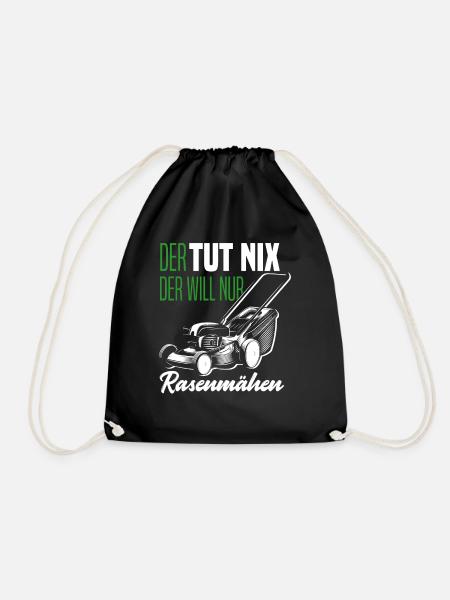 Rasenmähen Spruch Landschaftsgärtner Geschenk - Turnbeutel - Schwarz