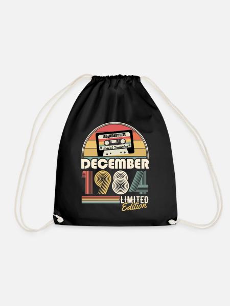 Dezember 1984 Vintage Jahrgang Geburtstag Geschenk - Turnbeutel - Schwarz