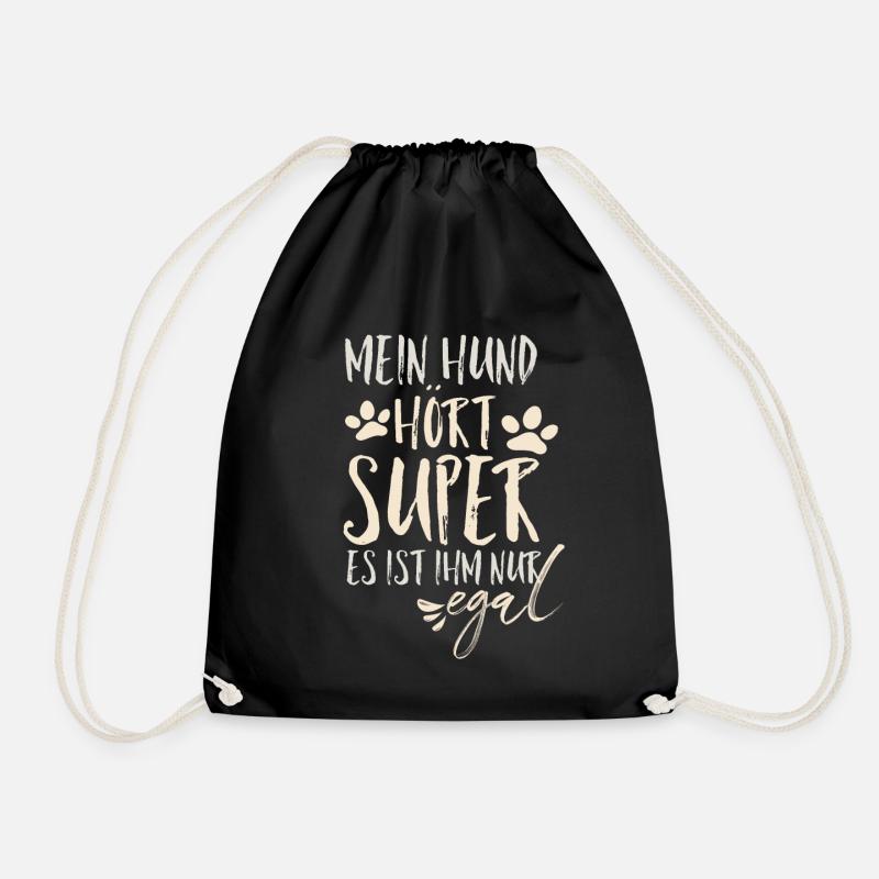 Mein Hund hört Super - Turnbeutel - Schwarz