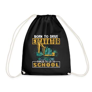 Conduire à l’excavatrice née forcée à l’école - Sac de sport léger - noir - Devant