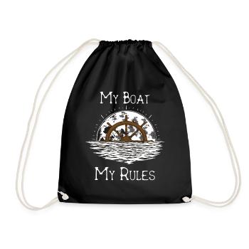 Sailing - My Boat my Rules - Drawstring Bag - black - Front